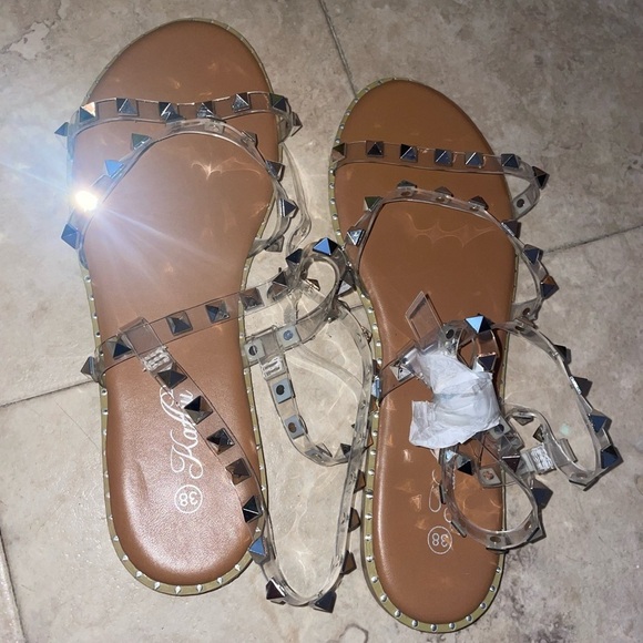 katliu Women's Flat Sandals Strappy Studded 8 - Picture 5 of 11